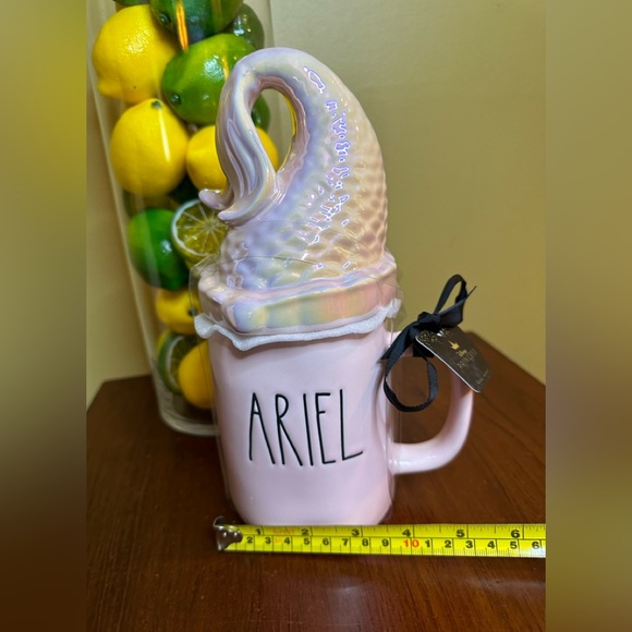 Rae Dunn Ariel …Double Sided Mug - With Mermaid Iridescent Topper - N w/o T - Picture 8 of 8
